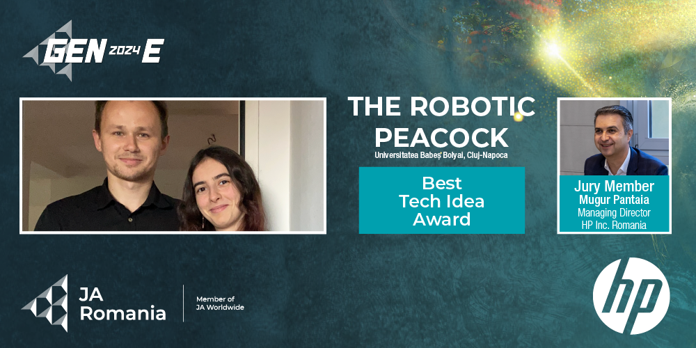 Premiul Best Tech Idea a fost acordat de HP Inc. România echipei The Robotic Peacock de la Universitatea Babeș Bolyai, Cluj-Napoca