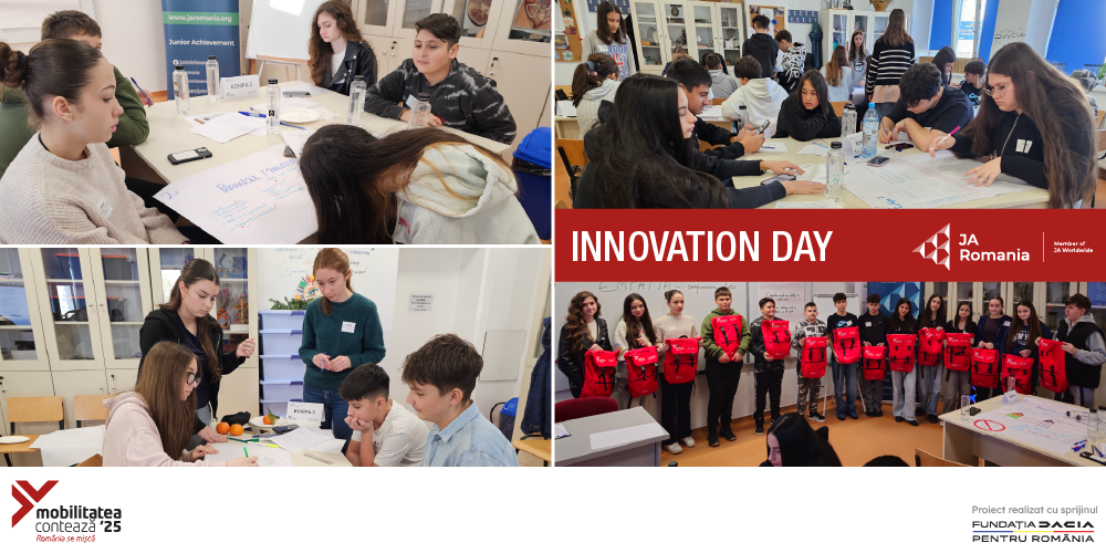 Cu sprijinul Fundației Dacia pentru România, tinerii propun, în cadrul workshopului Innovation Day, soluții pentru un stil de învățare în aer liber