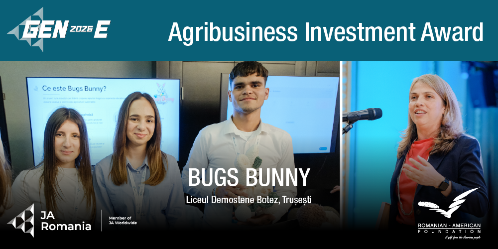 La competiția GEN-E, Agribusiness Investment Award a fost acordat de Romanian-American Foundation echipei BUGS BUNNY, Liceul „Demostene Botez”, Trușești