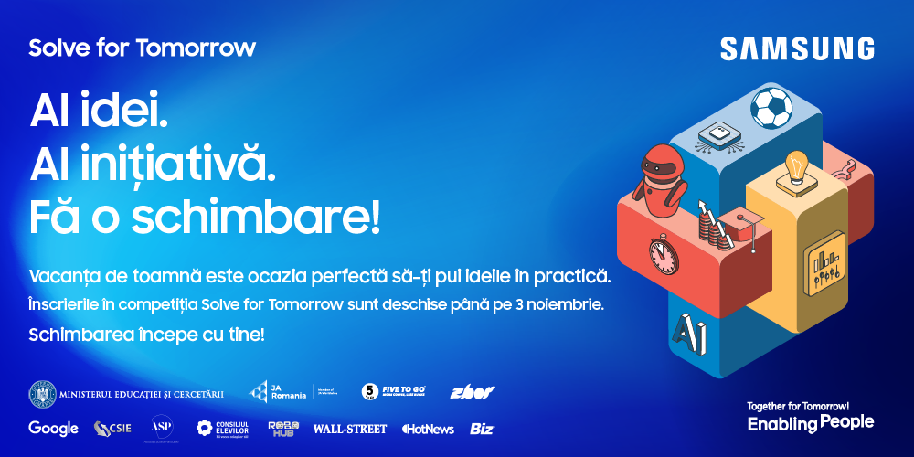 Ai o idee de schimbare? Folosește vacanța de toamnă și înscrie-te în Solve for Tomorrow!